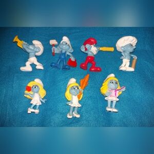**3 Listings $30**                          7 Smurf figures